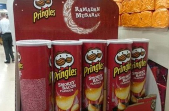 Tesco has been pilloried on social media for selling smokey bacon-flavoured Pringles as part of a Ramadan promotion